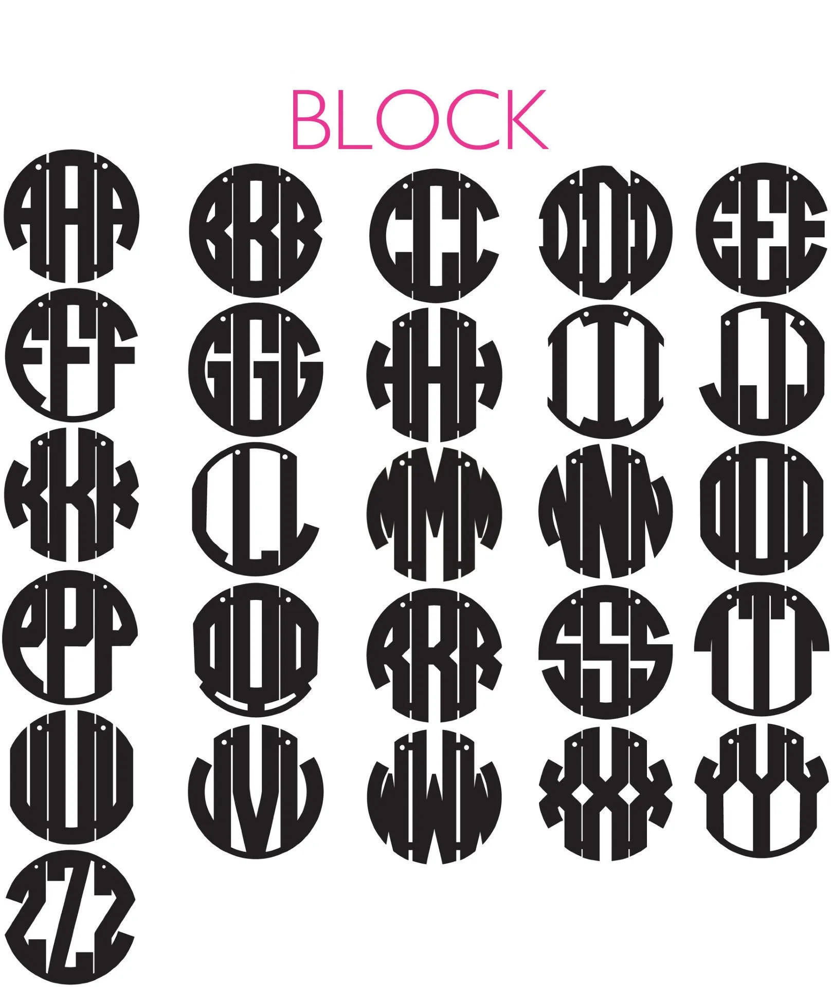 Nice Block Monogram Necklace (WS)