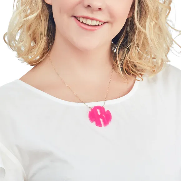 Nice Block Monogram Necklace (WS)