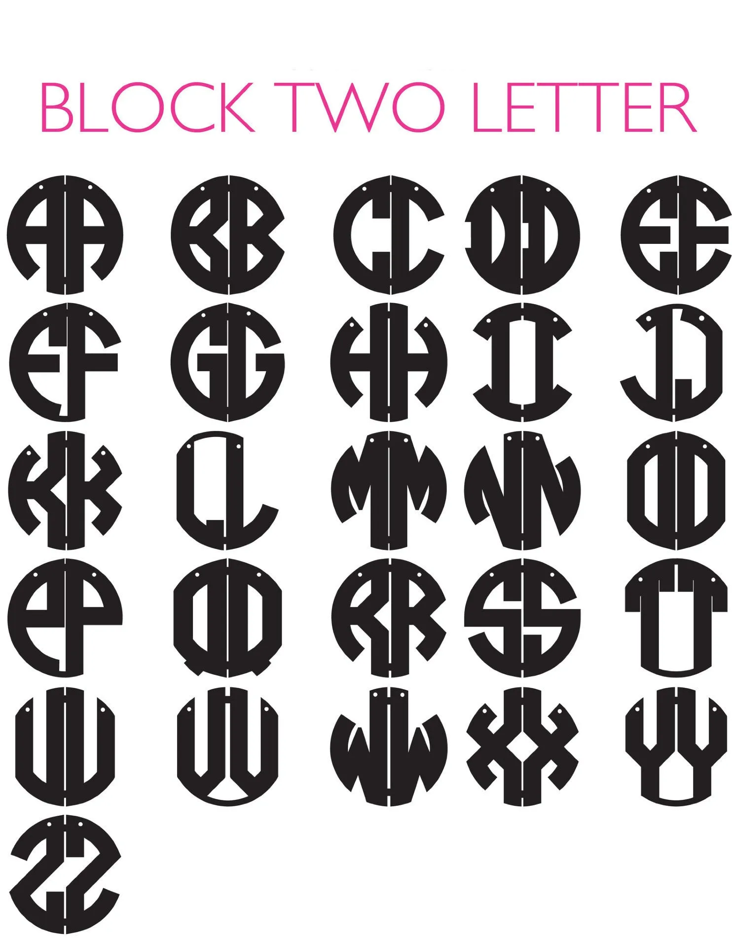 Nice Block Monogram Necklace (WS)