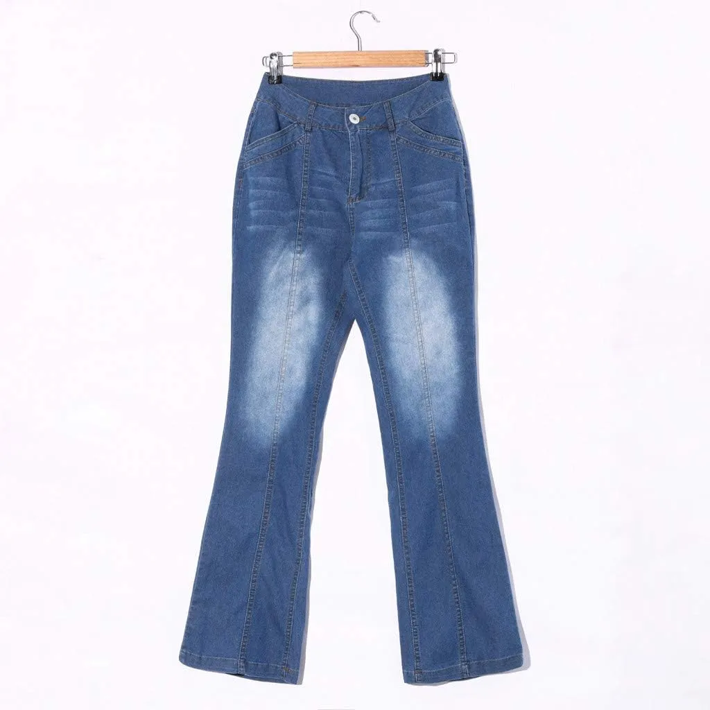 Pants Mid Denim Womens Pants Trousers Casual Waisted Lace Jeans Up Women's Jeans Pants Jeans for Women Trendy Plus