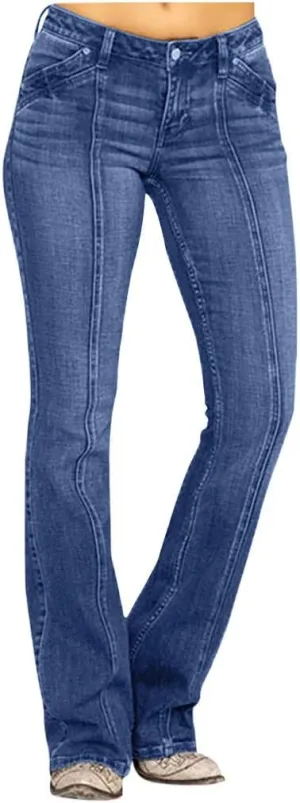 Pants Mid Denim Womens Pants Trousers Casual Waisted Lace Jeans Up Women's Jeans Pants Jeans for Women Trendy Plus