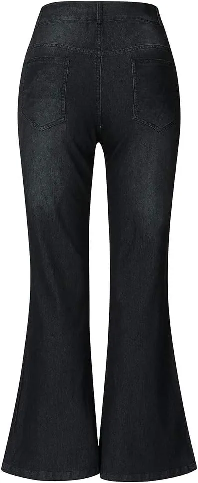 Pants Mid Denim Womens Pants Trousers Casual Waisted Lace Jeans Up Women's Jeans Pants Jeans for Women Trendy Plus