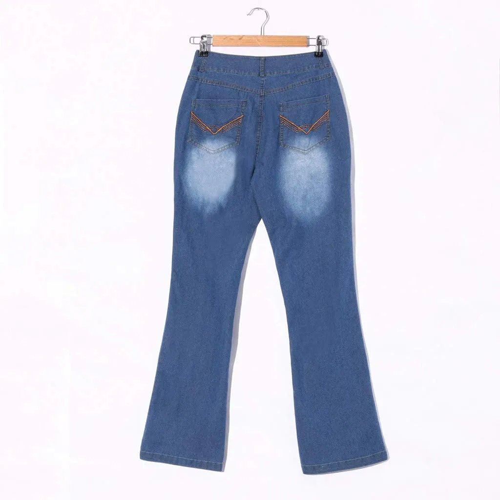 Pants Mid Denim Womens Pants Trousers Casual Waisted Lace Jeans Up Women's Jeans Pants Jeans for Women Trendy Plus