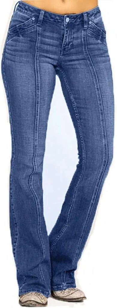 Pants Mid Denim Womens Pants Trousers Casual Waisted Lace Jeans Up Women's Jeans Pants Jeans for Women Trendy Plus