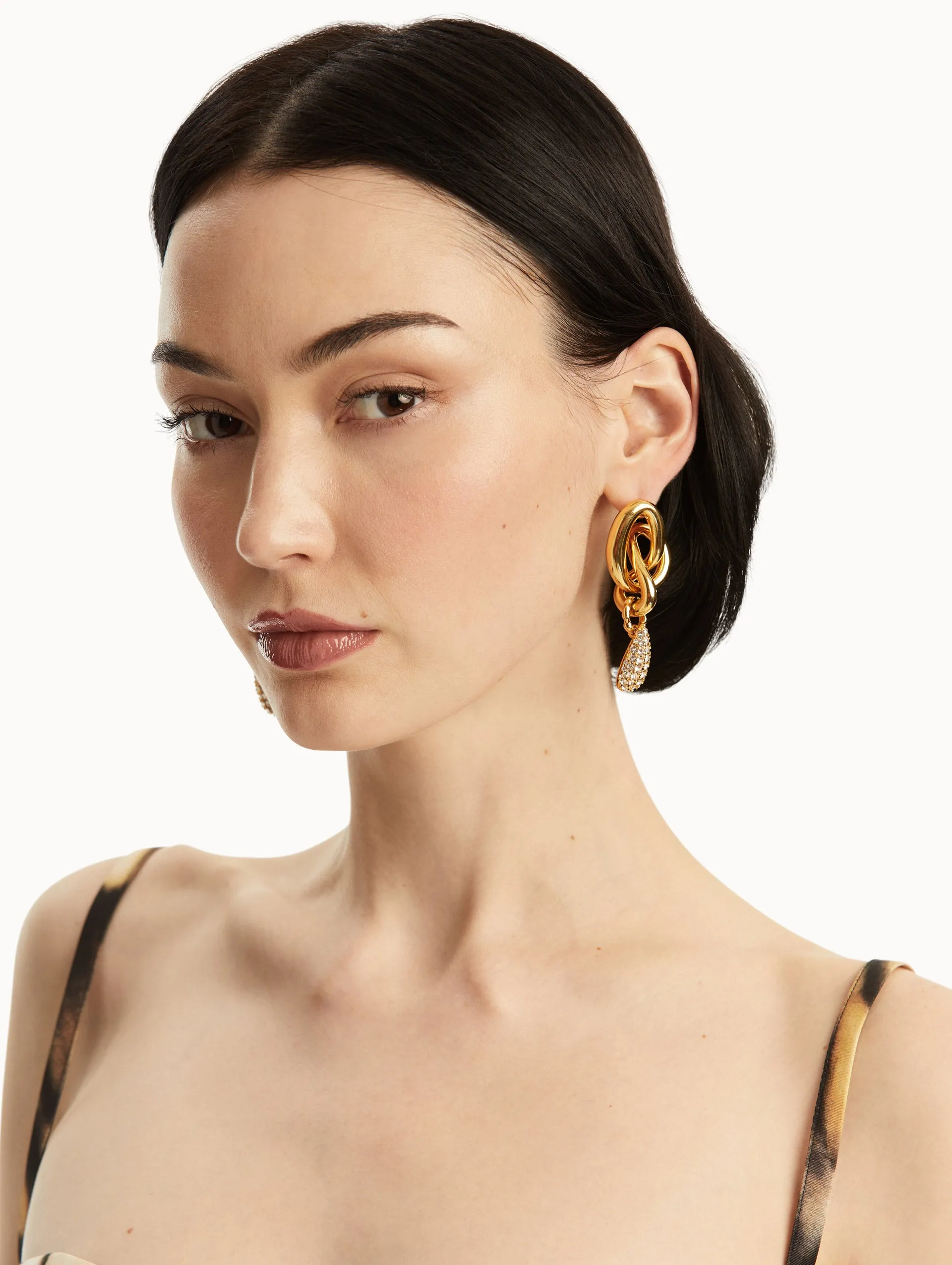 Pavé O Knot Earrings
