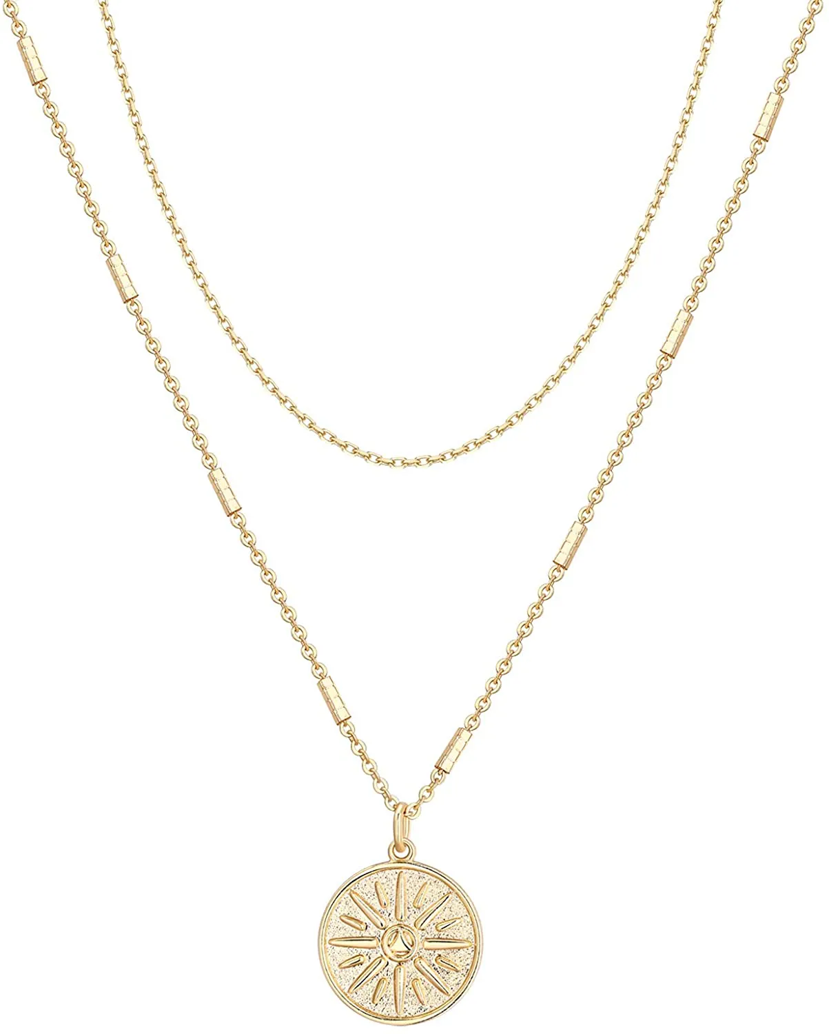 PAVOI 14K Gold Plated Star, Coin, Butterfly, Lightning Cluster Pendant Necklace for Women