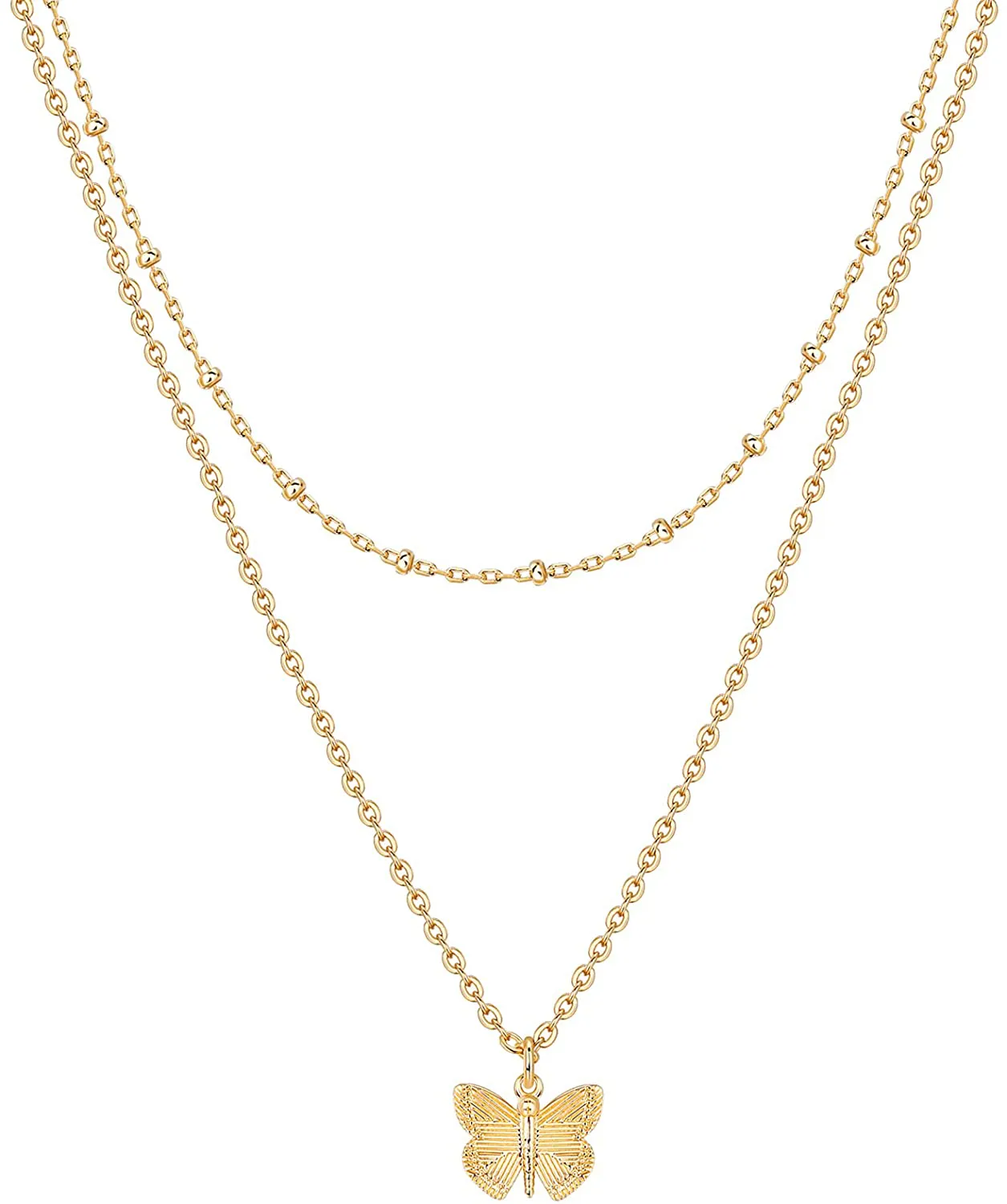 PAVOI 14K Gold Plated Star, Coin, Butterfly, Lightning Cluster Pendant Necklace for Women