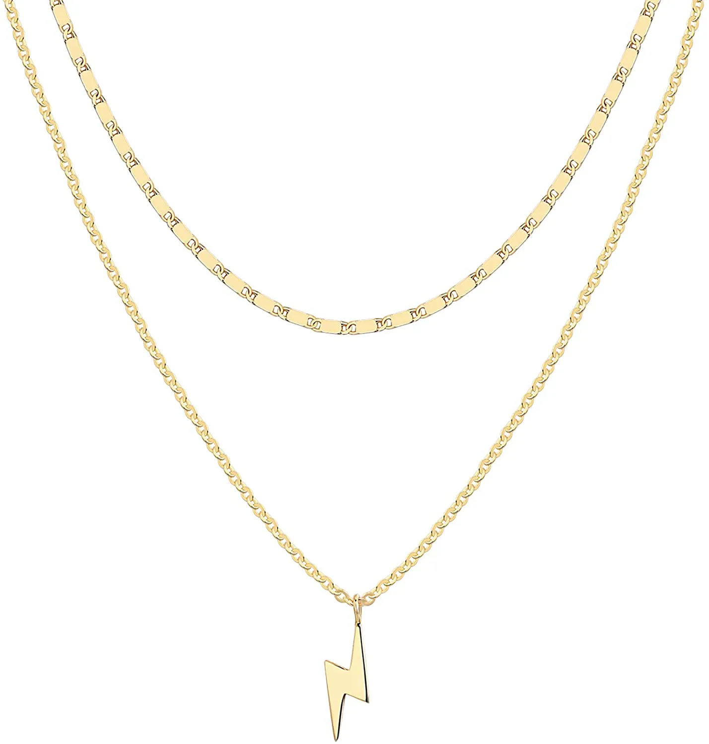 PAVOI 14K Gold Plated Star, Coin, Butterfly, Lightning Cluster Pendant Necklace for Women