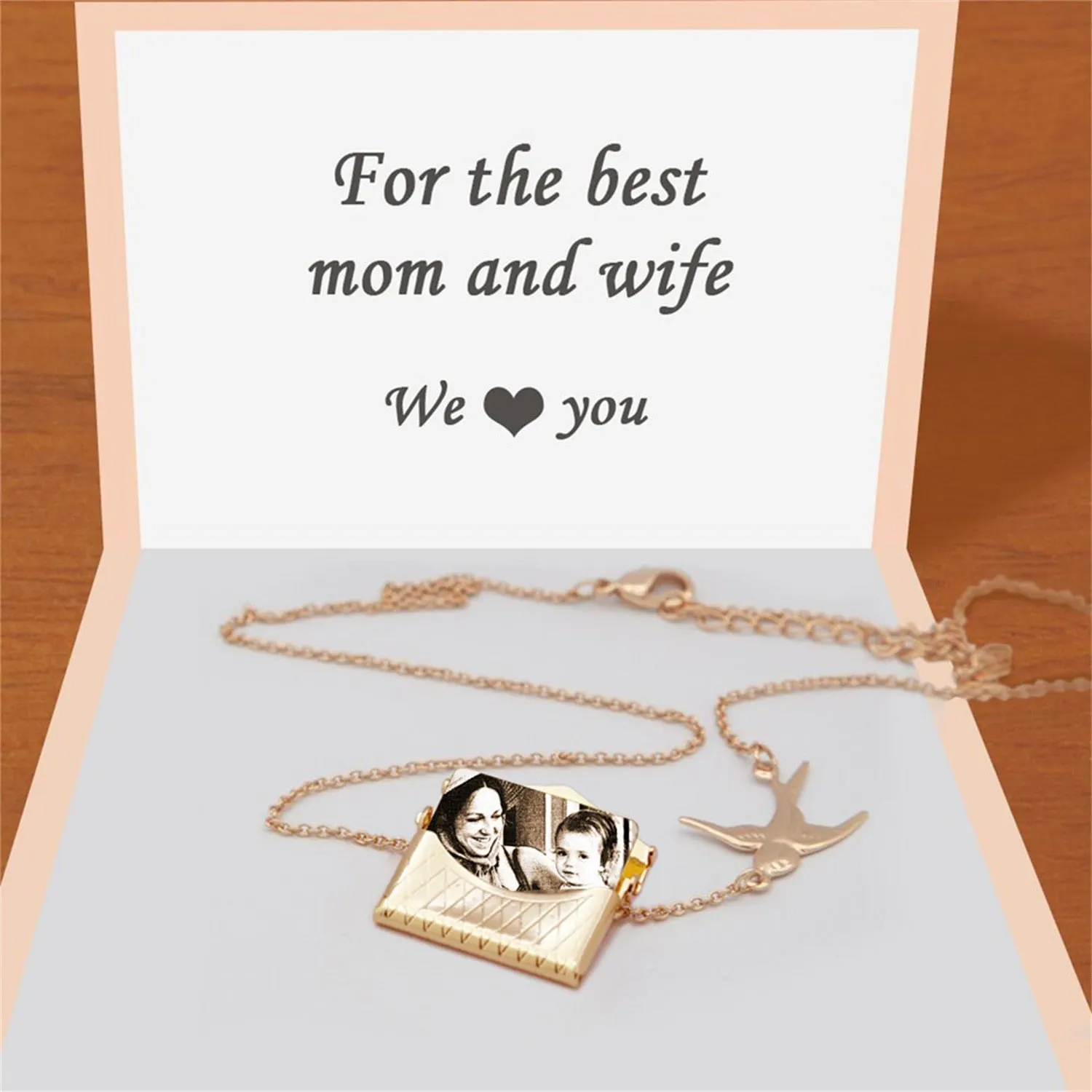Personalized Custom Handbag Customized  Photo Necklace Collar Chain Pendant Engraved Name Jewelry Hidden Photo Jewelry Gift