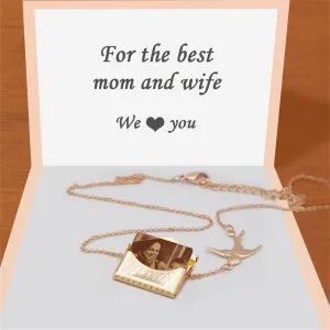 Personalized Custom Handbag Customized  Photo Necklace Collar Chain Pendant Engraved Name Jewelry Hidden Photo Jewelry Gift