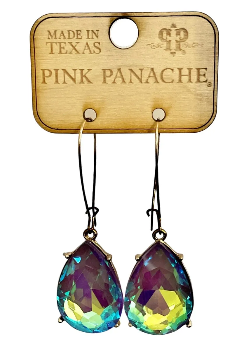 Pink Panache Purple AB Rhinestone Teardrop Earring