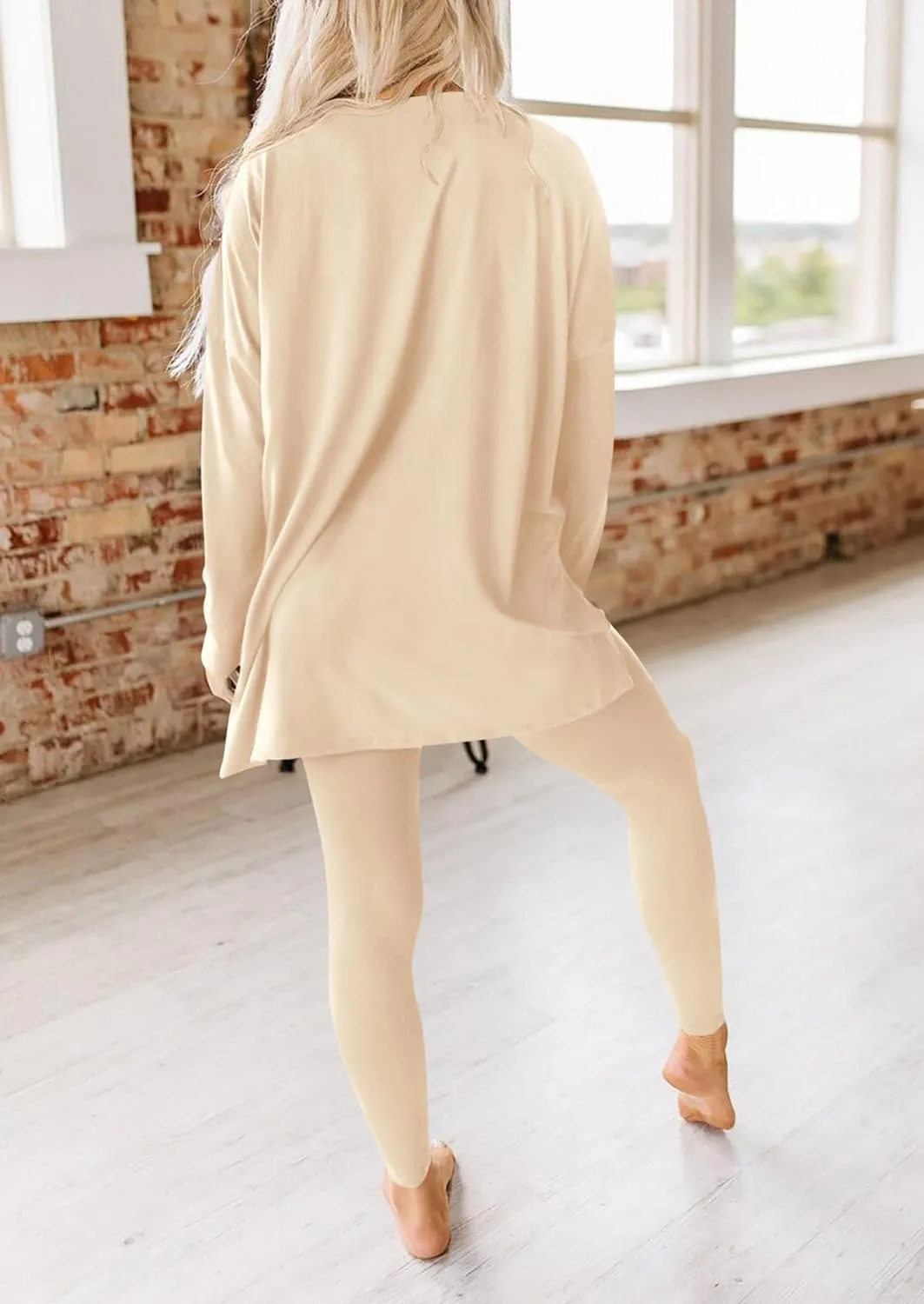 PRETTYGARDEN Women's 2 Piece Outfits Casual Long Sleeve Tunic Tops Legging Pants Matching Lounge Sets Sweatsuits
