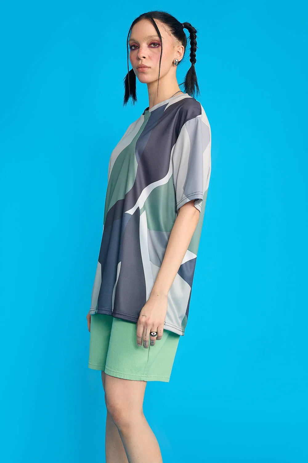 Printed Women's T-Shirt- Camo Abstract
