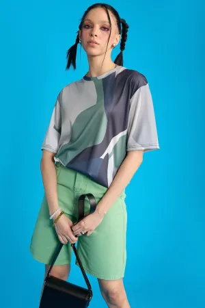 Printed Women's T-Shirt- Camo Abstract