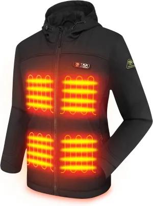 PTAHDUS Women's Heated Jackets 5 Heat Zones Battery Pack Included, with Hand Warmer Pocket