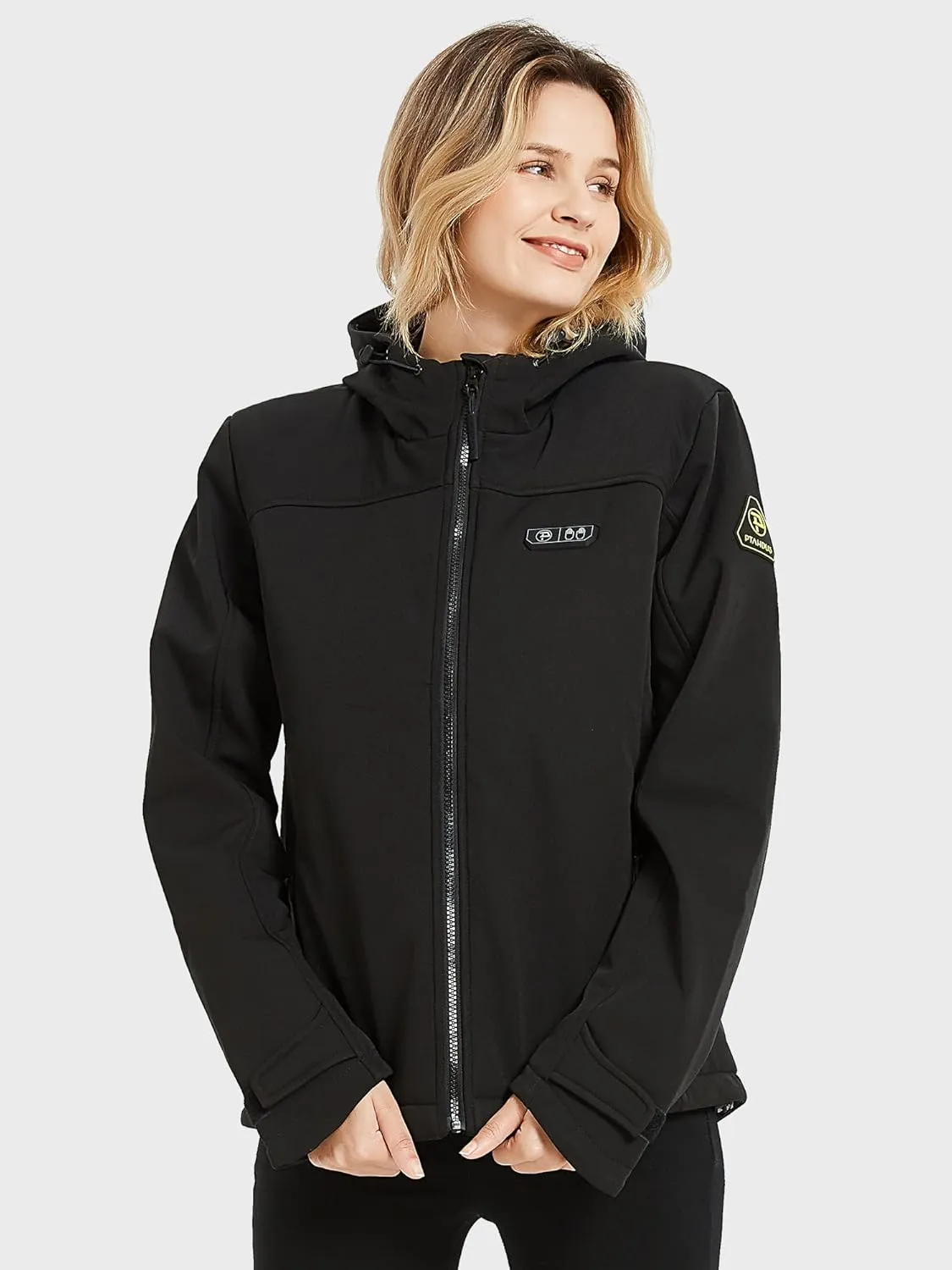 PTAHDUS Women's Heated Jackets 5 Heat Zones Battery Pack Included, with Hand Warmer Pocket