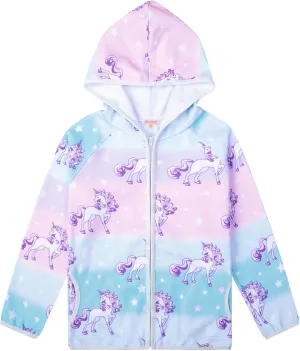 QPANCY Girls Fleece Jackets Zip Up Hoodie Kids Fall Winter Warm Sweatshirts Clothes with Pockets