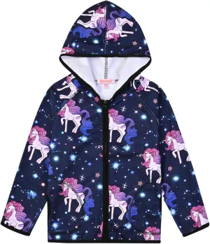 QPANCY Girls Fleece Jackets Zip Up Hoodie Kids Fall Winter Warm Sweatshirts Clothes with Pockets