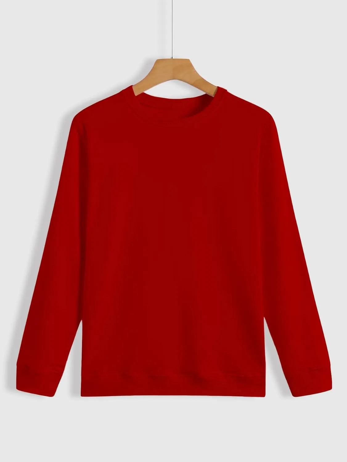 QYZ-Top Women's Casual Crew Neck Sweatshirts Long Sleeve Solid Tunic Tops Loose Pullovers