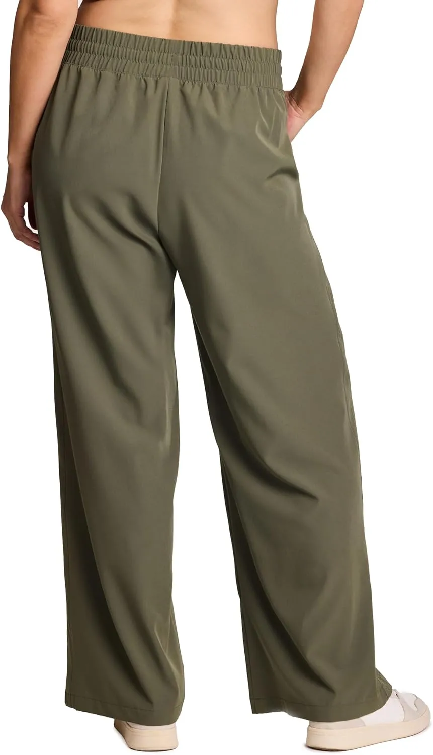 RBX Active Women's Plus Size Wide Leg Pant, Lightweight Relaxed Fit Quick Dry Weekend Pant with Pockets