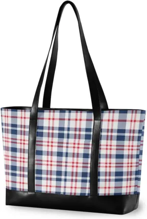 Red Blue Lines Simple simple work bag with laptop compartment with zipper bag 14 inch for nurses with tablet maletines para mujer