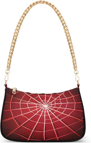 Red Spiders Web Red Mini Handbag, Simple Bags for Women
