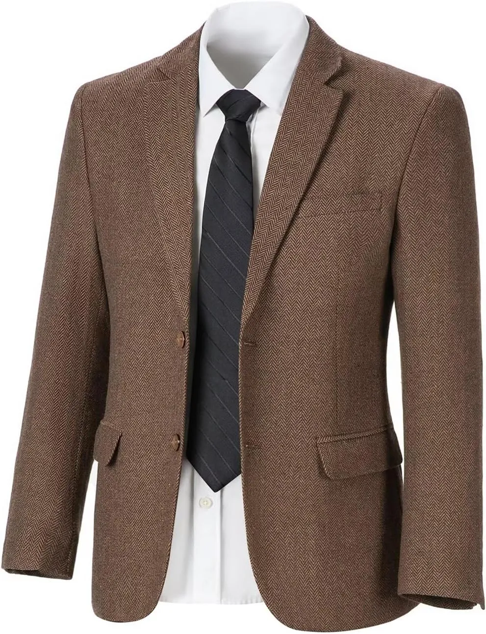 Retro Herringbone Mens Suit Jackets Tweed Slim Fit Sport Coats Prom Business Blazer Casual Men Tux Jacket Wedding Blazers