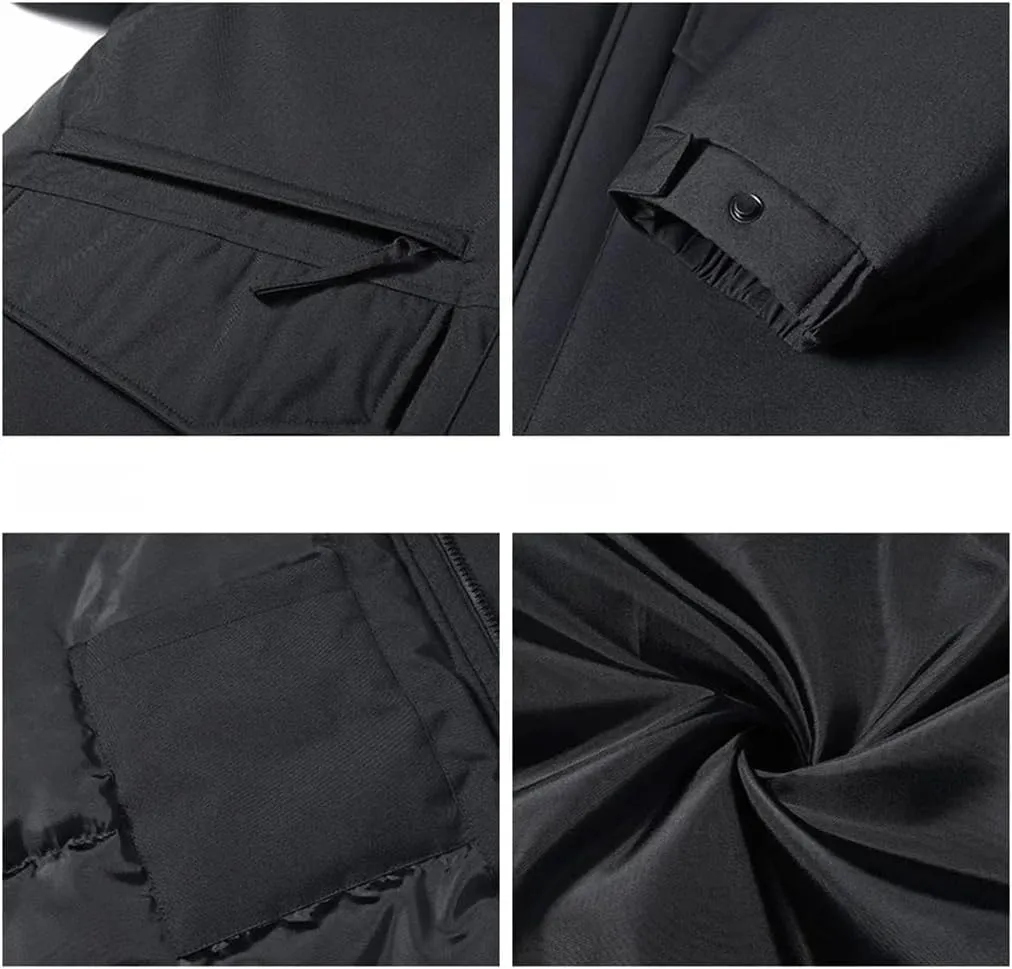 Rfmfkkg Men'S Lamb Fleece Lapel Coat Sportswear Solid Color Cargo Casual Cotton-Padded Jackets