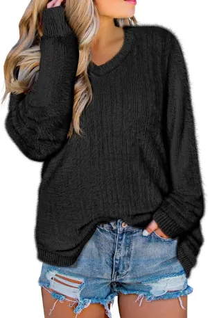 RITERA Women's Plus Size Textured Tops Long Sleeve Sweater Shirts Knit Tunic Oversized Casual Pullover Blouse XL-5XL