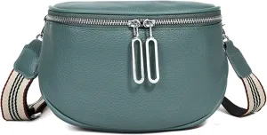 Saddle Shoulder Bag for Women Genuine Leather Fashion Crossbody Small Handbag Purse Clutch with Wide Strapbag2288OWOISS