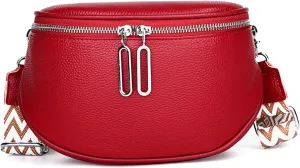 Saddle Shoulder Bag for Women Genuine Leather Fashion Crossbody Small Handbag Purse Clutch with Wide Strapbag2289OWOISS