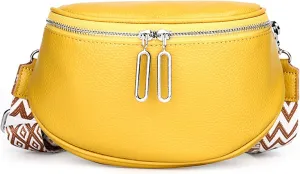 Saddle Shoulder Bag for Women Genuine Leather Fashion Crossbody Small Handbag Purse Clutch with Wide Strapbag688OWOISS