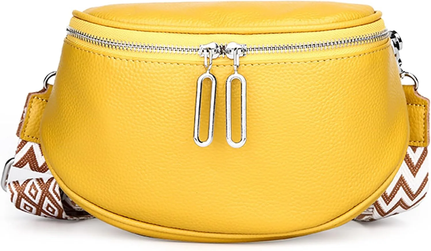 Saddle Shoulder Bag for Women Genuine Leather Fashion Crossbody Small Handbag Purse Clutch with Wide Strapbag688OWOISS