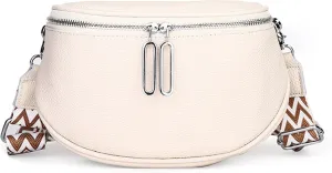 Saddle Shoulder Bag for Women Genuine Leather Fashion Crossbody Small Handbag Purse Clutch with Wide Strapbag694OWOISS