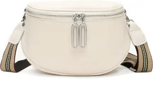 Saddle Shoulder Bag for Women Genuine Leather Fashion Crossbody Small Handbag Purse Clutch with Wide Strapbag695OWOISS