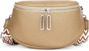 Saddle Shoulder Bag for Women Genuine Leather Fashion Crossbody Small Handbag Purse Clutch with Wide Strapbag697OWOISS