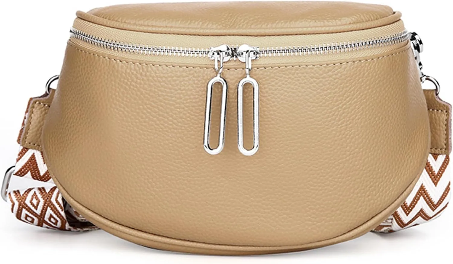 Saddle Shoulder Bag for Women Genuine Leather Fashion Crossbody Small Handbag Purse Clutch with Wide Strapbag697OWOISS