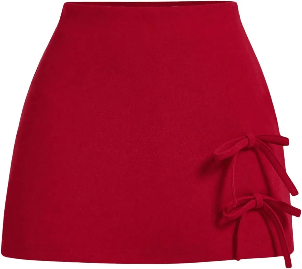 SHENHE Women's Bow Mini Skirt Coquette Side High Waist Zip Back Bodycon Summer Short Skirt Skort