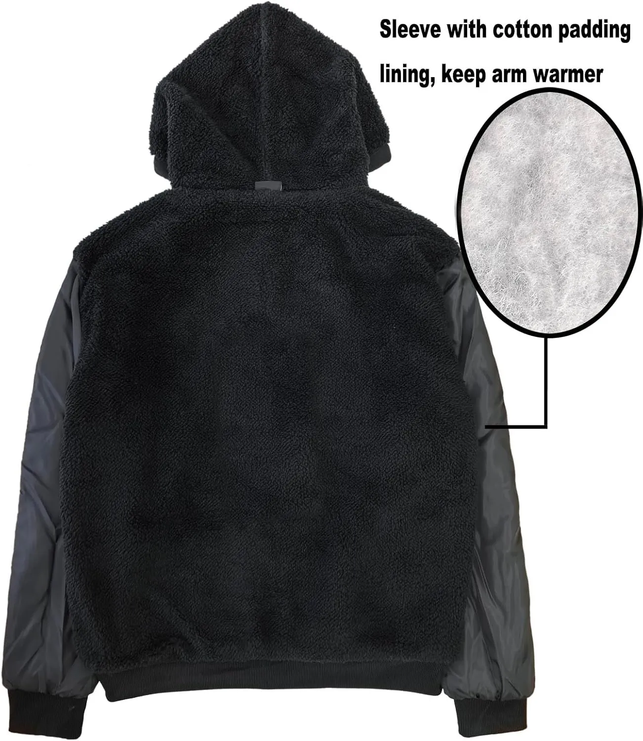 Sherpa Lined Hoodies for Men Heavyweight Full Zip Up Sweatshirt Thick Fleece Jackets Winter Warm Coats