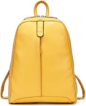 Simple Genuine Leather Backpack Women Laptop Casual Knapsack Ladies Travel Bag