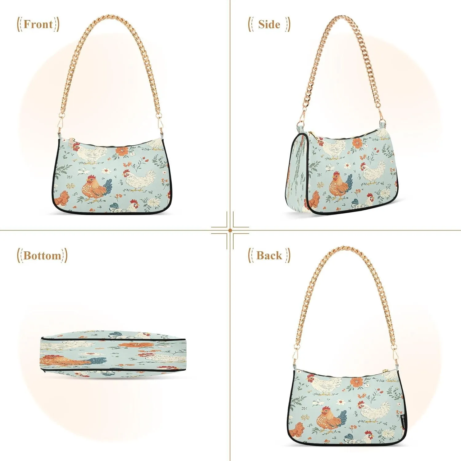 Simple Pink White Striped Women Hand Bag, Womens Shoulder Bags Crossbody