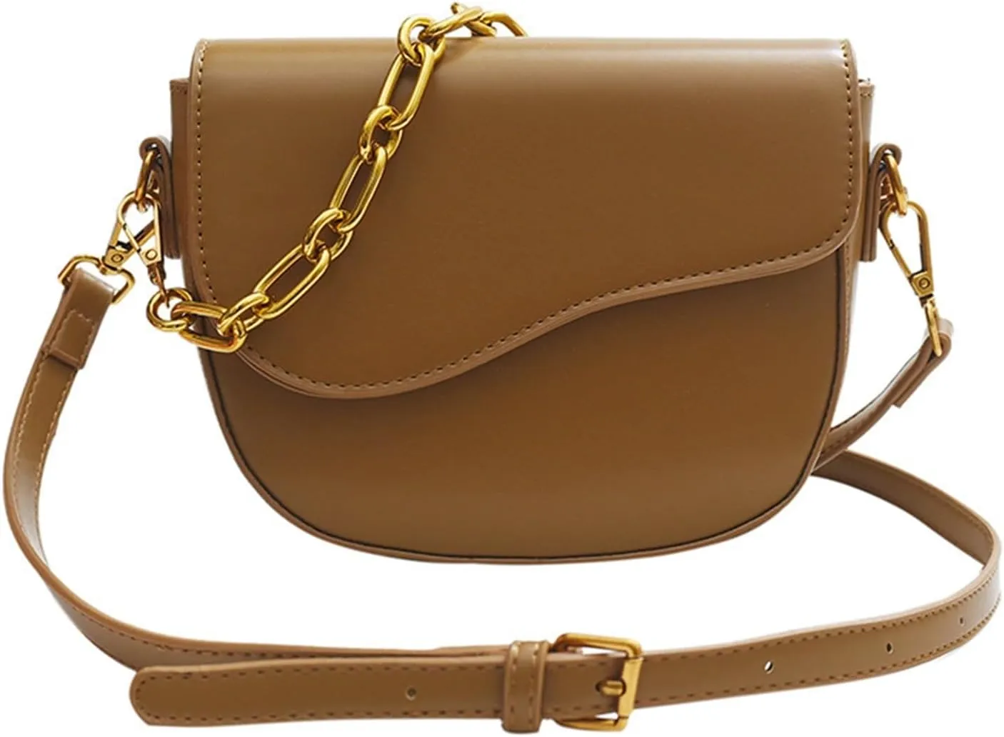 Simple Texture Women's Saddle Bag Crossbody Bag