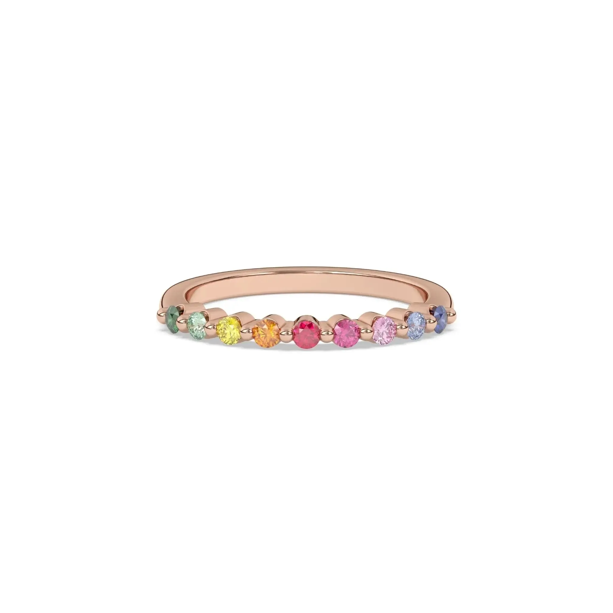 Single Prong Rainbow Ring