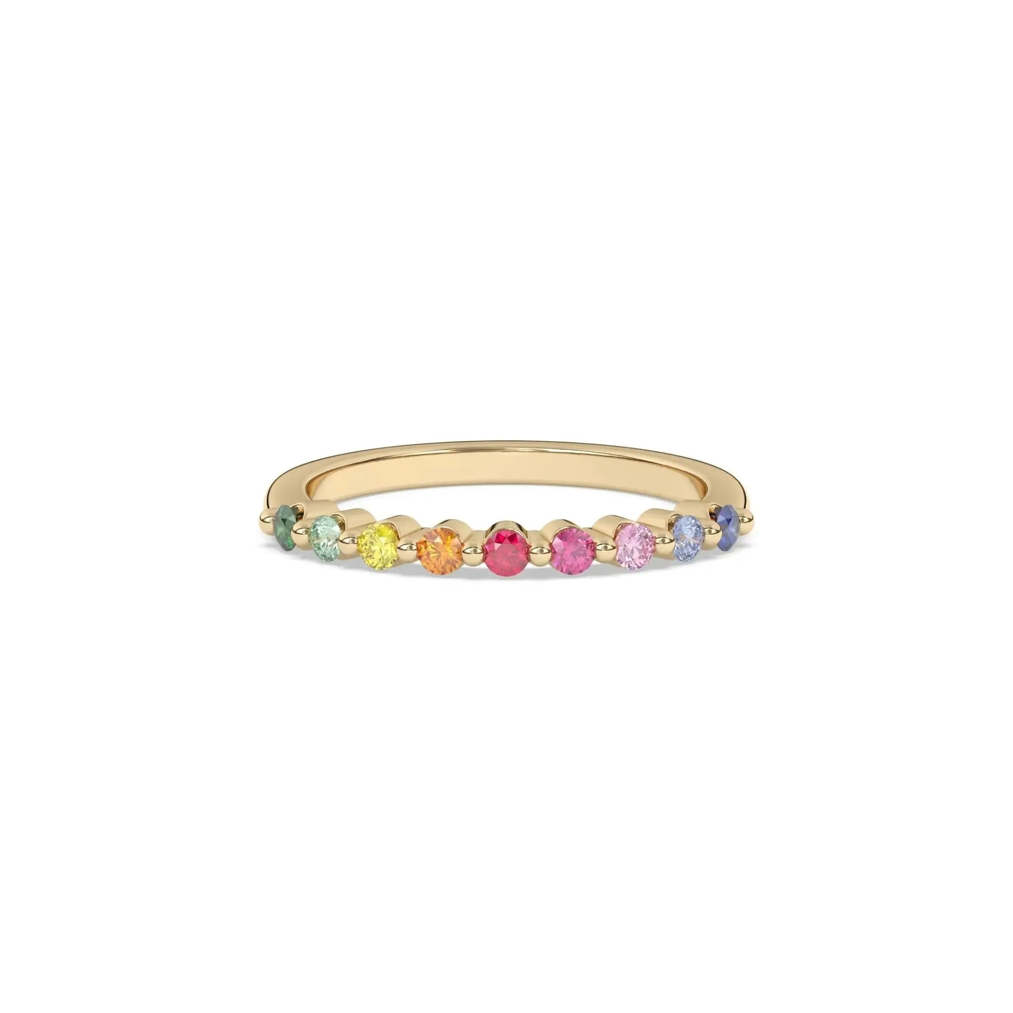 Single Prong Rainbow Ring