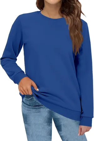 slqdgmryz Crew Neck Sweatshirts Women Preppy Fleece Y2k Hoodie Oversized Crewneck Sweatshirt Cute Winter Clothes Outfits