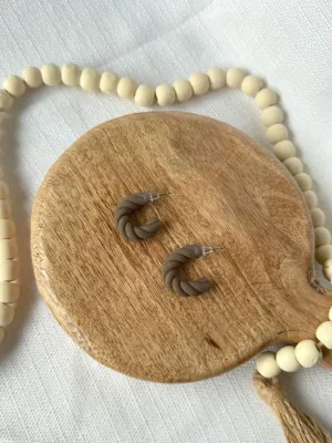 Small Brown Twisted Hoop Earring