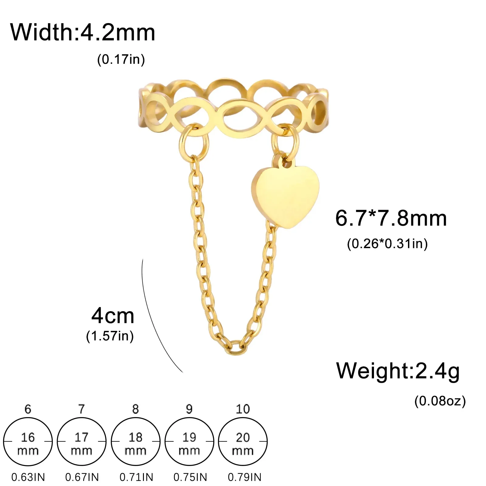 Stainless Steel Infinity & Geometric Couple Rings with Round Pendant - Engagement Jewelry Gift