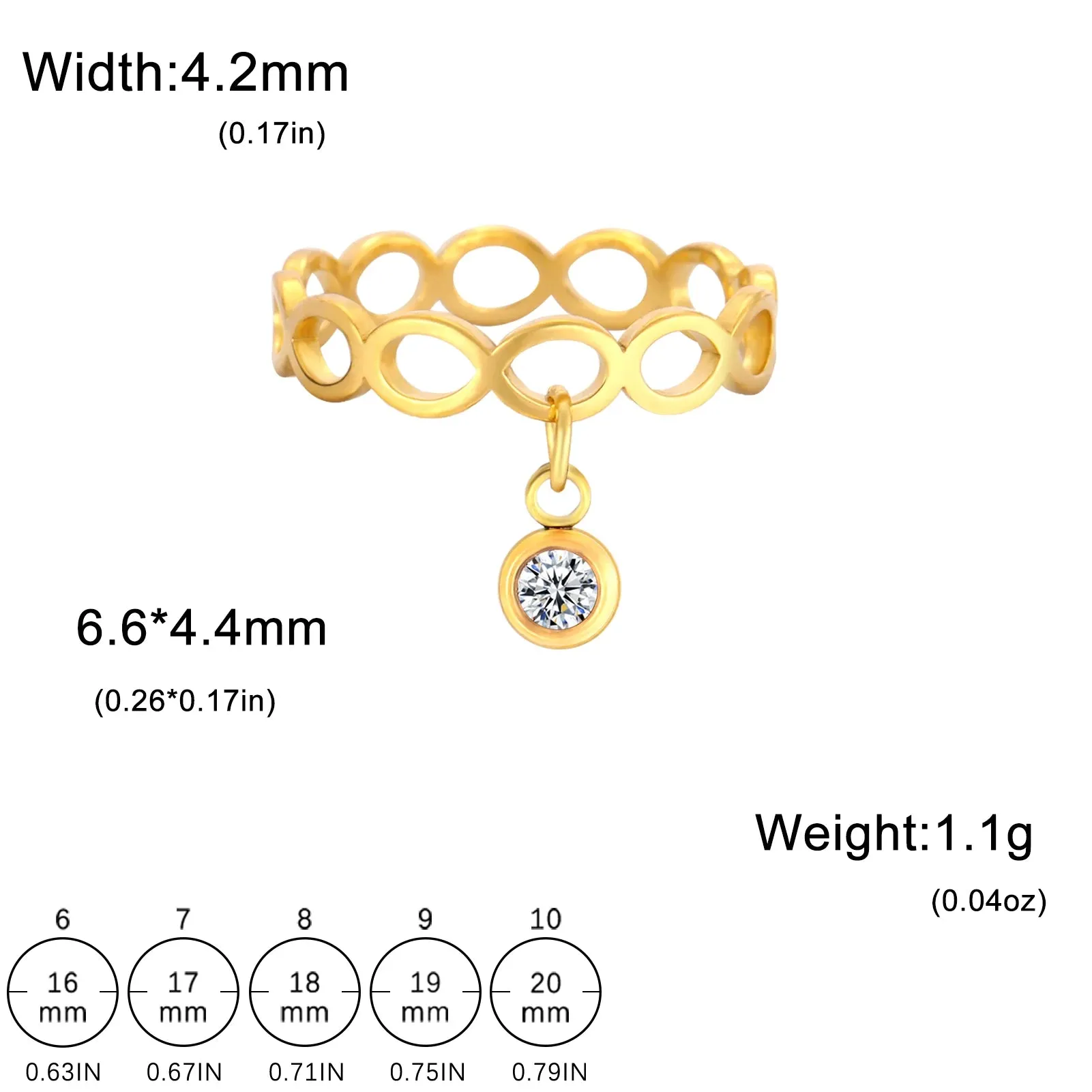 Stainless Steel Infinity & Geometric Couple Rings with Round Pendant - Engagement Jewelry Gift