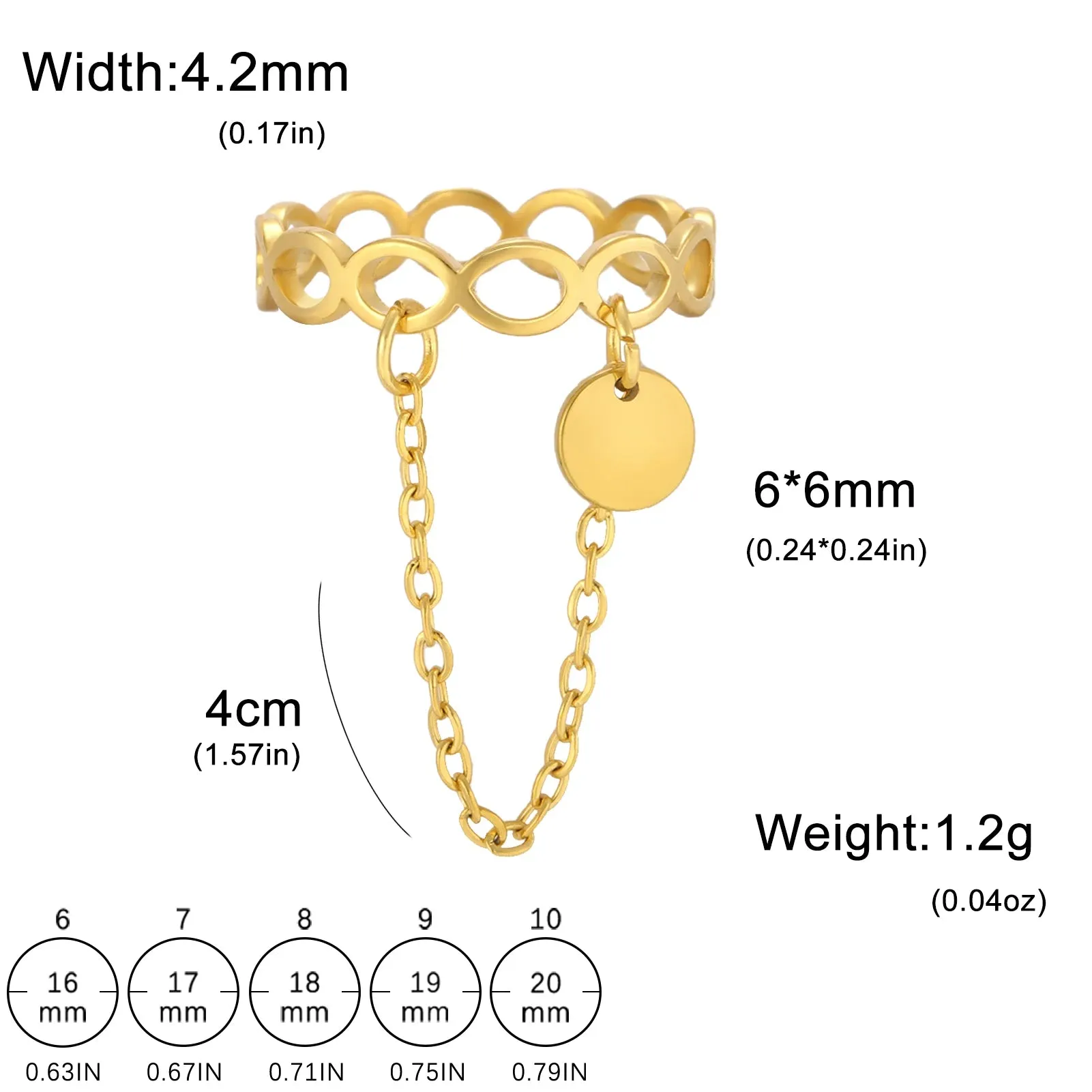 Stainless Steel Infinity & Geometric Couple Rings with Round Pendant - Engagement Jewelry Gift