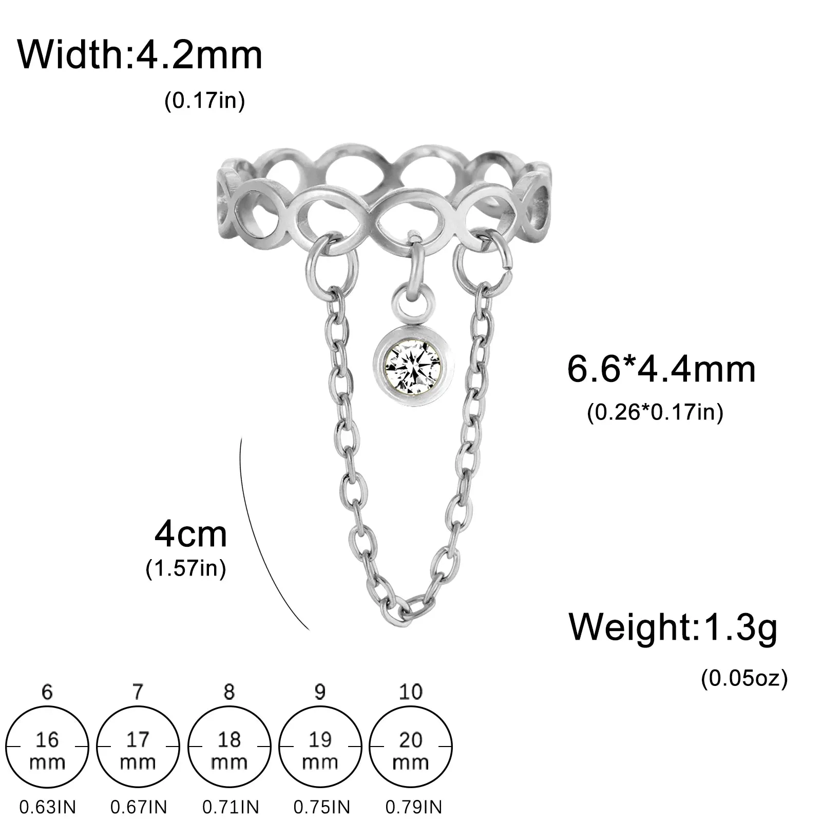 Stainless Steel Infinity & Geometric Couple Rings with Round Pendant - Engagement Jewelry Gift